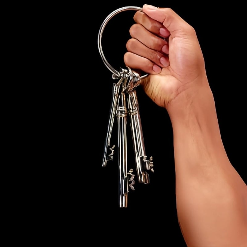 Newflager 3 Inch Flat Key Rings - Very Large Split Key Rings - Silver Steel Round Edged Circular Keychain Ring Clips - Sturdy Key Chain Ring Connector (Pack of 10) - Image 5